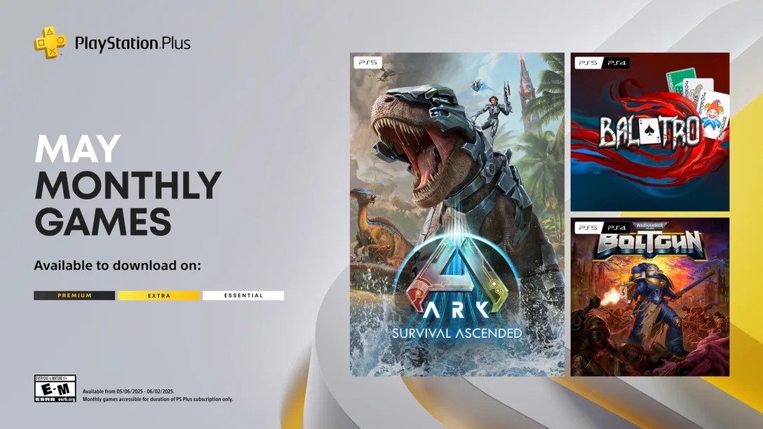 PlayStation Plus Monthly Games for May: Ark: Survival Ascended, Balatro, Warhammer 40,000: Boltgun – PlayStation.Blog